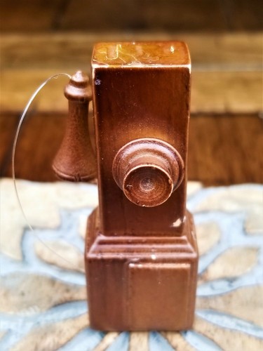 Wood crank telephone - wood,